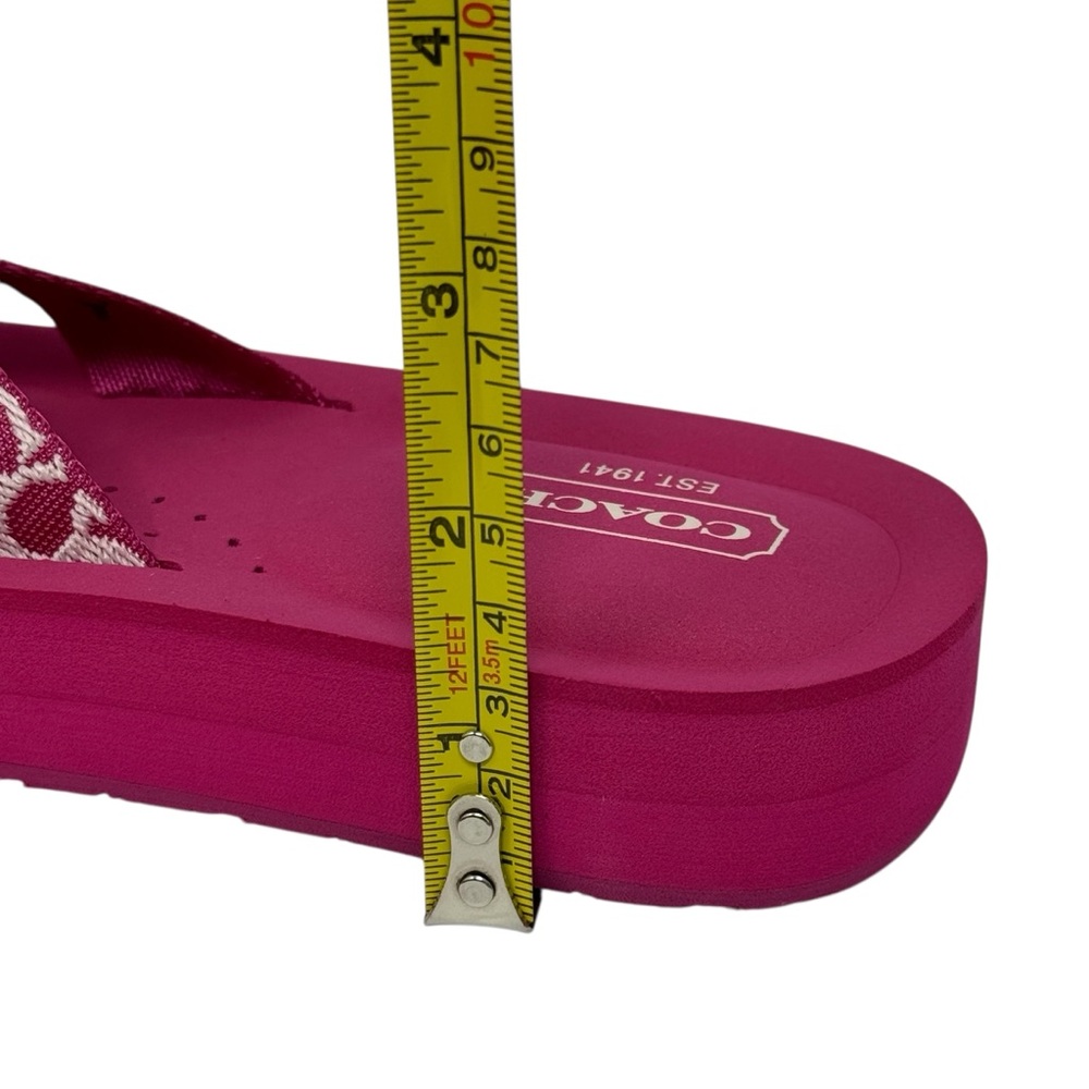 NIB Coach Jessalyn Signature Womens Thong Flip Flops Fuchsia Light Pink Size 10M - Picture 14 of 14